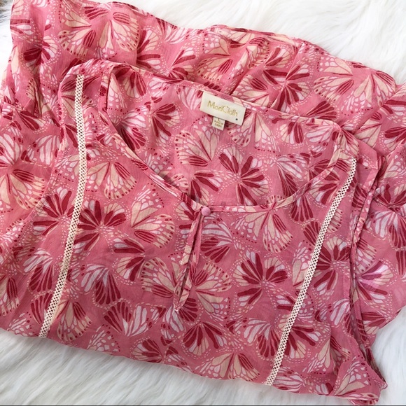 ModCloth Pink Butterfly Sheer Ruffle Tank Top - Picture 5 of 8